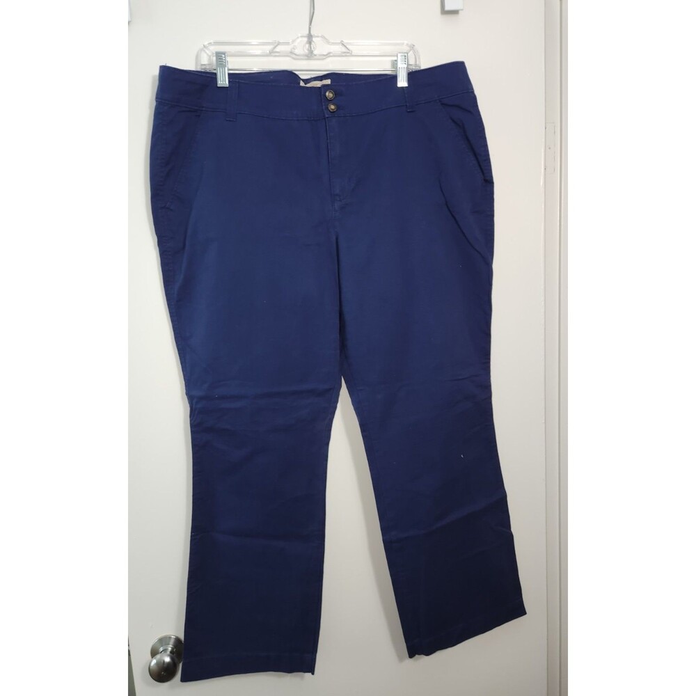 Old Navy Womens Sz 18 Short Sweetheart Khaki Chino Pants Blue Stretch Casual